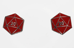 Foam Brain Dice: D20 Stud Earrings: Red FBG0845